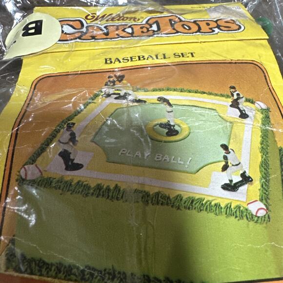 11 Vintage 1981 (2 Sets) Wilton Cake Tops Baseball Sports Catcher Pitcher - Picture 2 of 7